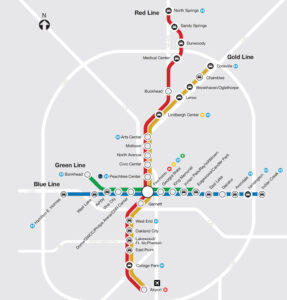 Marta Map Georgia for OOH Advertising and Transit Advertising